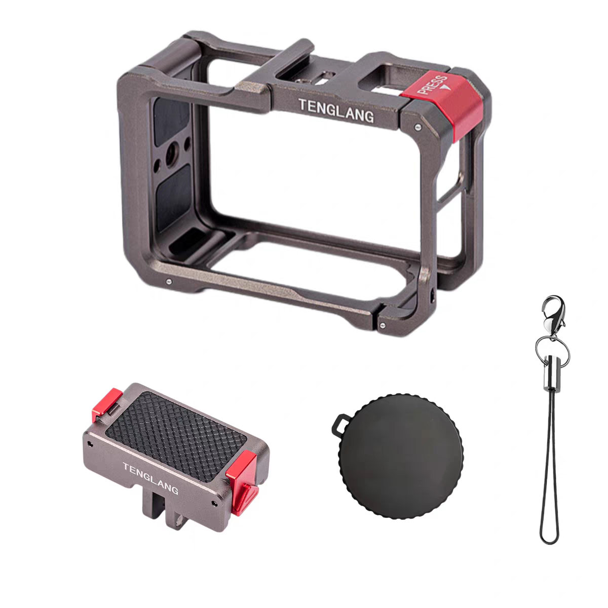 NGLANG腾狼适用大疆Action5pro/4/3运动相机金属兔笼保