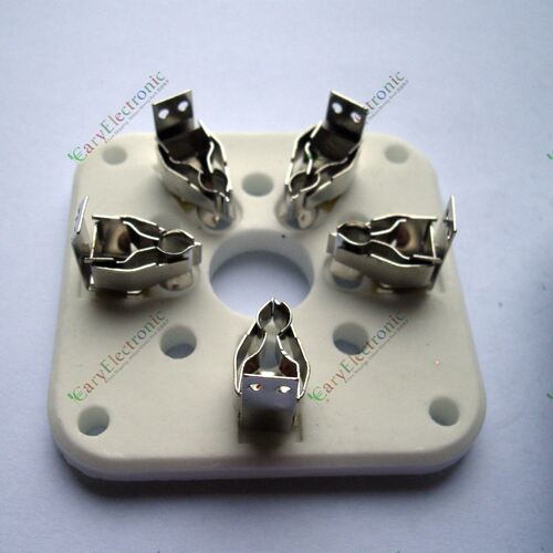 全新镀银GZC5-A五脚陶瓷电子管管座搭棚用于4-125 4-400A 803管