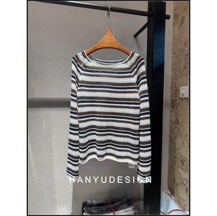 针织衫 百搭宽松条纹长袖 26早春新款 女 韩钰DESIGN