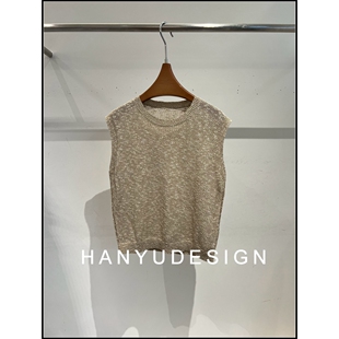 百搭无袖 亚麻时尚 26早春新款 针织马甲女 韩钰DESIGN