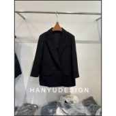 设计感后开叉纽扣羊绒羊毛呢子大衣西装 韩钰DESIGN 外套