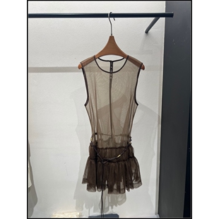 设计感叠穿无袖 26早春新款 纱质荷叶边背心女 韩钰DESIGN