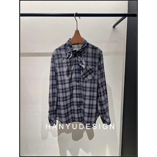 复古格纹衬衫 宽松港味长袖 26早春新款 女 韩钰DESIGN
