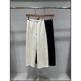 女直筒显瘦百搭阔腿裤 极简风松紧腰抽绳休闲裤 韩钰DESIGN