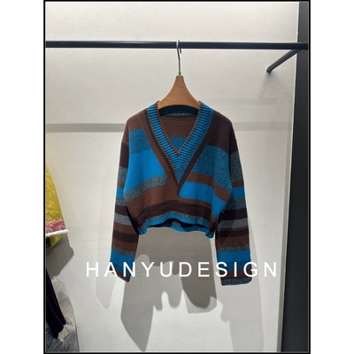 韩钰DESIGN100%山羊绒V领针织衫