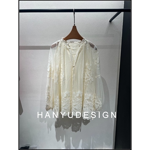 衬衫 淑女风蕾丝刺绣长袖 26早春新款 女 韩钰DESIGN