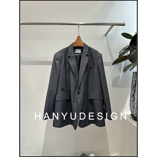 灰色极简风高级感廓形西装 26早春新款 女 韩钰DESIGN