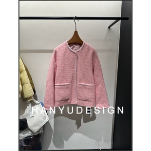 小香风毛呢90白鹅绒服羽绒服外套女 韩钰DESIGN