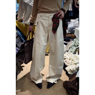 高腰显瘦阔腿裤 经典 现货25早秋新 直筒牛仔裤 韩钰DESIGN