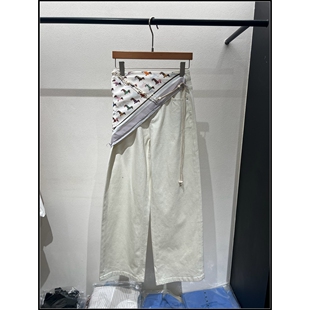 丝巾系带高腰直筒牛仔裤 26早春新款 女 韩钰DESIGN