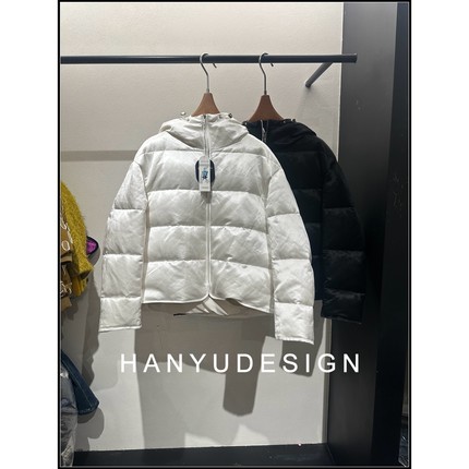 【韩钰DESIGN】 温柔风连帽短款泡芙90白鹅绒服羽绒服外套女