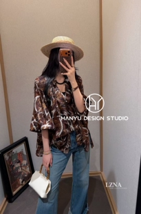 私信询价 2026早春新款 洋气百搭V领碎花衬衫 女 韩钰DESIGN