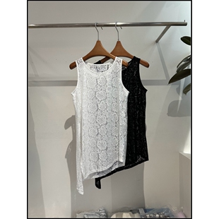 百搭圆领中长款 26早春新款 蕾丝镂空背心女 韩钰DESIGN