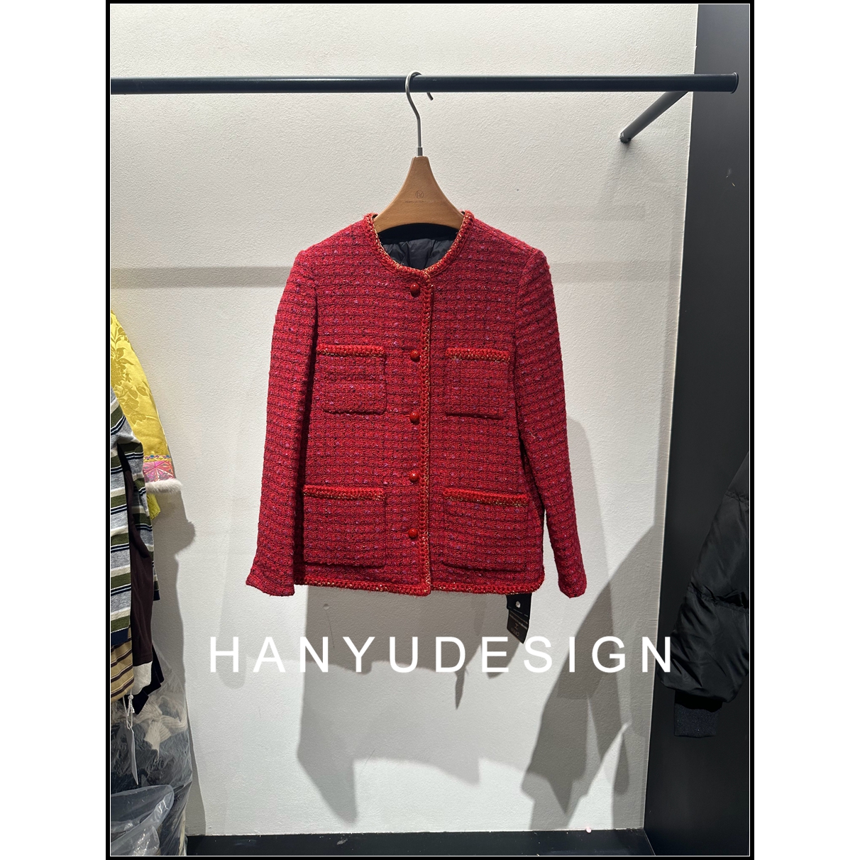 小香风粗花呢90白鹅绒羽绒服