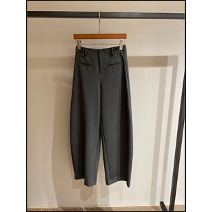 裤 深灰色直筒通勤高腰西装 26早春新款 女 韩钰DESIGN