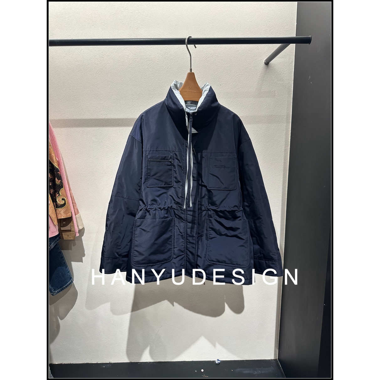 韩钰DESIGN多口袋蚕丝羽绒服