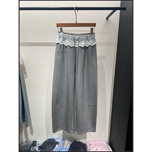 甜美通勤风蕾丝拼接阔腿裤 26早春新款 女 韩钰DESIGN