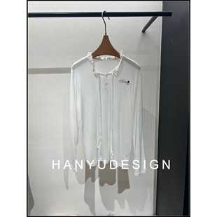 羊毛日系简约白色花边系带衬衫 26早春新款 女 韩钰DESIGN