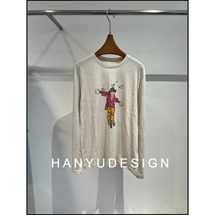 设计感可爱卡通印花长袖 26早春新款 T恤女 韩钰DESIGN