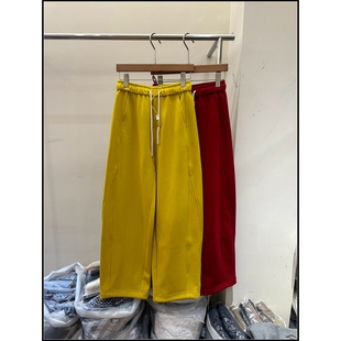 女宽松百搭休闲裤 抽绳松紧腰加绒卫裤 垂感休闲裤 韩钰DESIGN