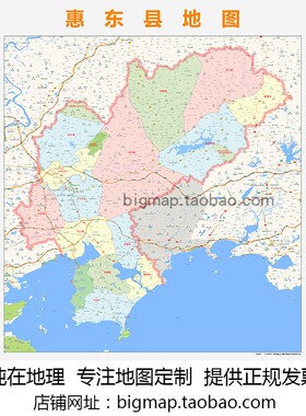 惠州市惠东县地图行政区划 路线定制2025区域划分贴图城市交通