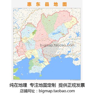 惠州市惠东县地图行政区划 路线定制2025区域划分贴图城市交通