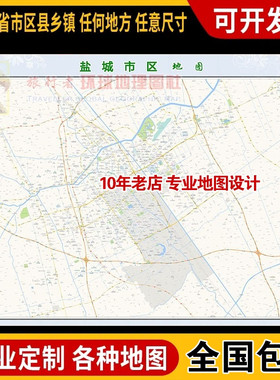 超大巨幅 盐城市区地图订制定做 城市城区海报2025新版装饰画路线