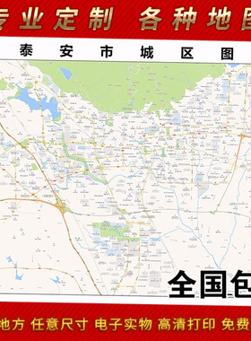 2025年泰安市地图贴图 办公室街道 墙壁装饰画定制地图地形