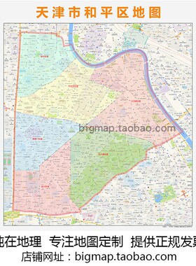 TIANJIN和平区行政区划地图2025版 定制企事业公司街道贴图