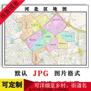 河北区地图可定制天津市JPG格式电子版简约高清色彩图片年卫星