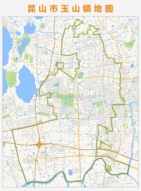 昆山市玉山镇地图2025路线定制城市交通卫星影像区域划分贴图