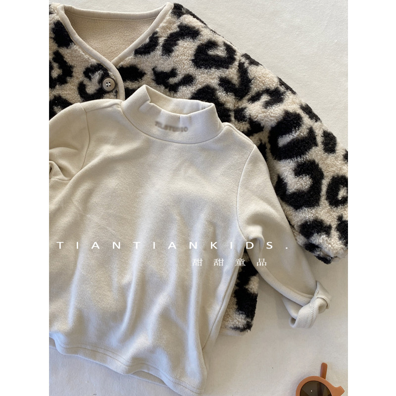 【我是小童】绣花中领加绒长袖T恤男童23秋冬女宝保暖百搭打底衫,童装/婴儿装/亲子装,T恤,淘宝优惠券,粉丝福利购,淘宝优惠卷