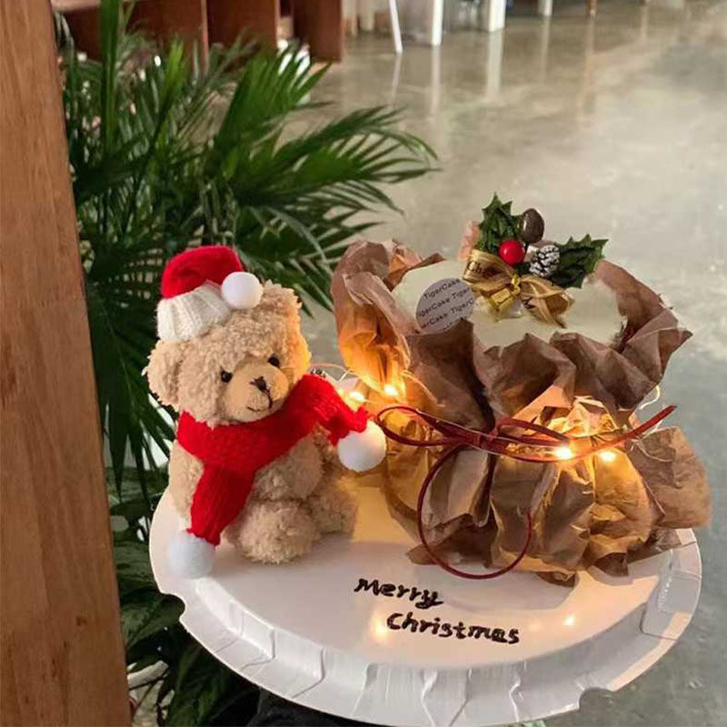 网红圣诞节蛋糕装饰摆件圣诞帽红色围巾小熊圣诞草圈叶子插件插牌,节庆用品/礼品,节日装扮用品,淘宝优惠券,粉丝福利购,淘宝优惠卷