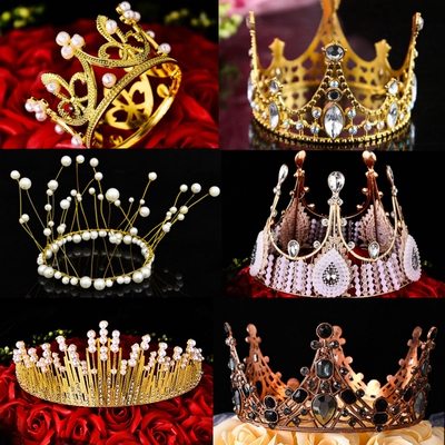 皇冠蛋糕装饰珍珠摆件