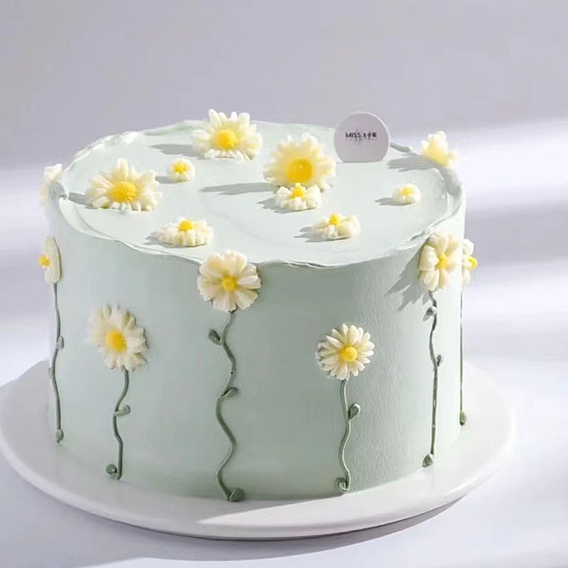 小雏菊太阳花生日蛋糕装饰摆件