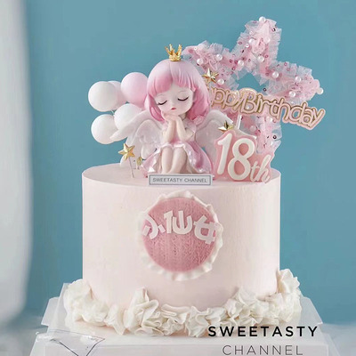卡通蜜雪儿公主生日蛋糕装饰摆件
