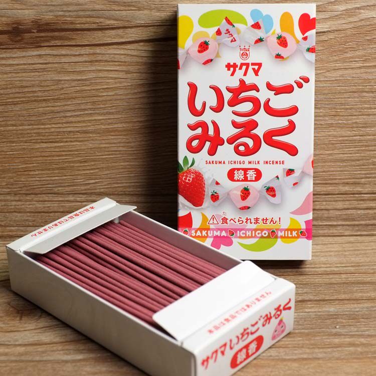 日本龟山 佐久间吃货 【草莓牛奶糖味】 线香香薰 可爱的味道