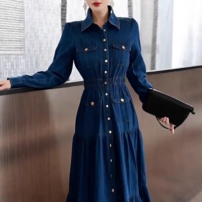 时尚轻奢高级感港风设计牛仔裙女