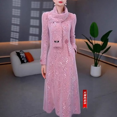 中式国风复古重工提花改良旗袍裙