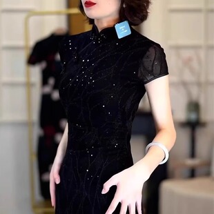 新款 改良旗袍连衣裙女夏季 收腰显瘦气质长裙潮 国风新中式 高端时尚