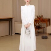 法式 2025春夏季 高奢新款 高级感百褶宽松长裙女百搭显瘦休闲连衣裙