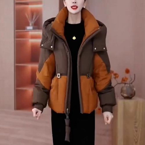 加厚保暖连帽羽绒棉服女棉袄外套
