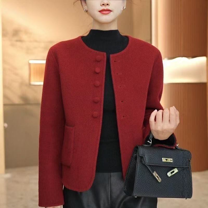 秋冬新款高端时尚轻奢高级感小香风双面毛呢小个子洋气短款外套女,女装/女士精品,短外套,淘宝优惠券,粉丝福利购,淘宝优惠卷