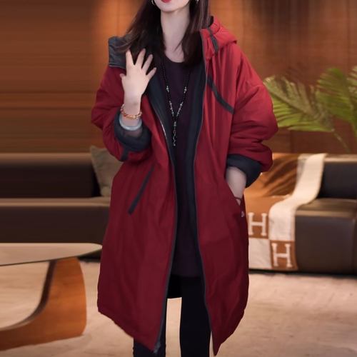 防寒保暖连帽羽绒棉服大衣外套女