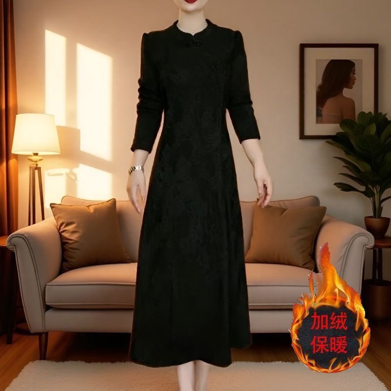 国风复古重工提花改良旗袍连衣裙