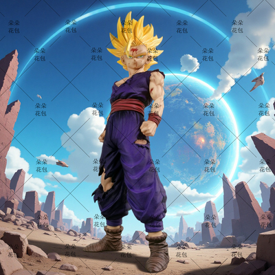 雕像哥JT2%悟饭战损超级赛亚人潮玩手办七龙珠动漫收藏品礼物摆件