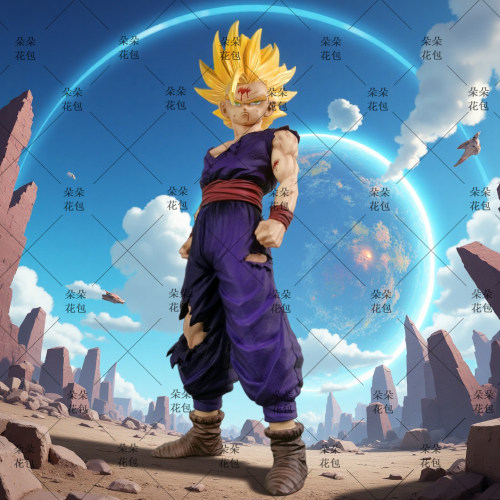 雕像哥JT2%悟饭战损超级赛亚人潮玩手办七龙珠动漫收藏品礼物摆件