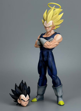 七龙珠动漫周边桌面机箱装饰摆件抱胸贝吉塔双头雕手办二次元模型