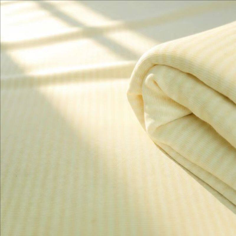 天然彩棉A类无印染纯棉婴儿床单枕巾条纹针织2件套宝宝单人床单