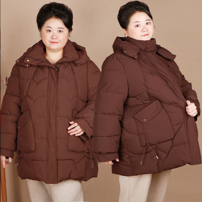 加厚羽绒棉服中长款250斤特大码